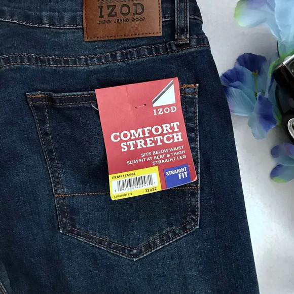 Izod NWOT Comfort Stretch Straight Fit Jeans Men 32x32 - Picture 7 of 10
